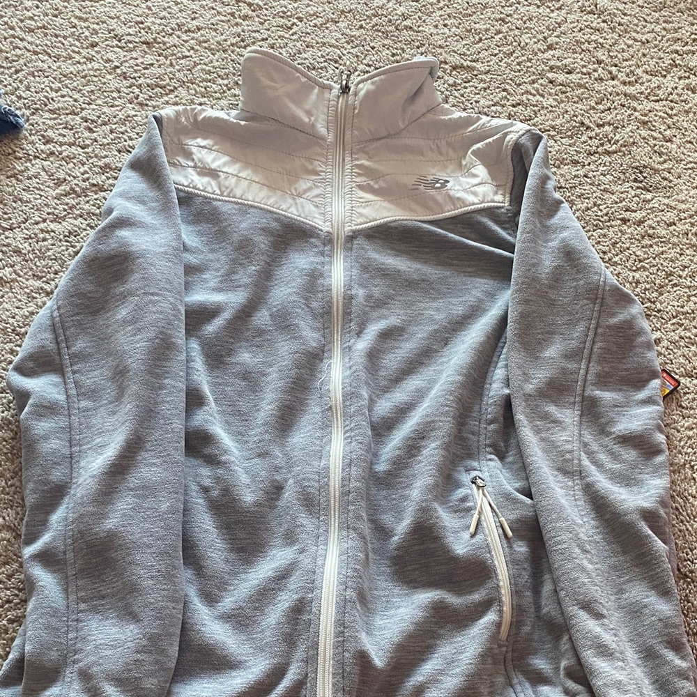 New Balance Light Gray and Silver Jacket